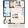 Viento大津杉水 1LDKの間取り