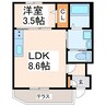Viento大津杉水 1LDKの間取り