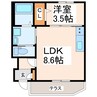 Viento大津杉水 1LDKの間取り