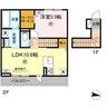 インペリアルS 1LDKの間取り