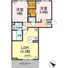 D－ROOMA隈府A・B 2LDKの間取り