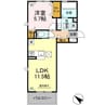 D－ROOMA隈府A・B 1LDKの間取り