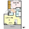 ピースフル 1LDKの間取り