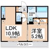 アルヴィータ 1LDKの間取り