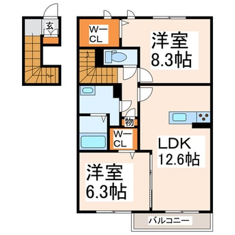 間取図 シャーメゾン黒石Ａ.Ｂ