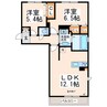 セキュレア須屋　A 2LDKの間取り