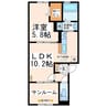 セキュレア須屋　B・Ｃ 1LDKの間取り