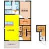 LOTUS小松2 1LDKの間取り