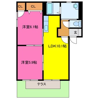 間取図 サンスプリングＡ・B