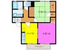 セジュールかあさ 2DKの間取り