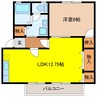 ハイカムール半田 1LDKの間取り