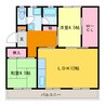 第1パークサイドマンション 2LDKの間取り