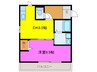 ルミエール北島２ 1DKの間取り