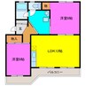 神谷マンション 2LDKの間取り