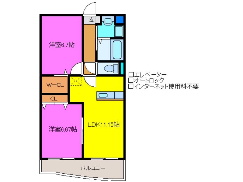 間取図 サンシャインユタカⅡ