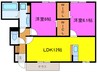 彩 2LDKの間取り