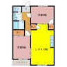 コーポラスヤマト 2LDKの間取り
