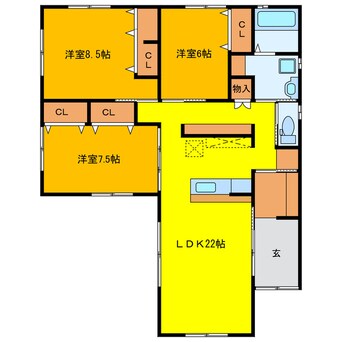 間取図 Ｃａｓａ　Ｆｅｌｉｚ