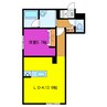 アプリーレ 1LDKの間取り