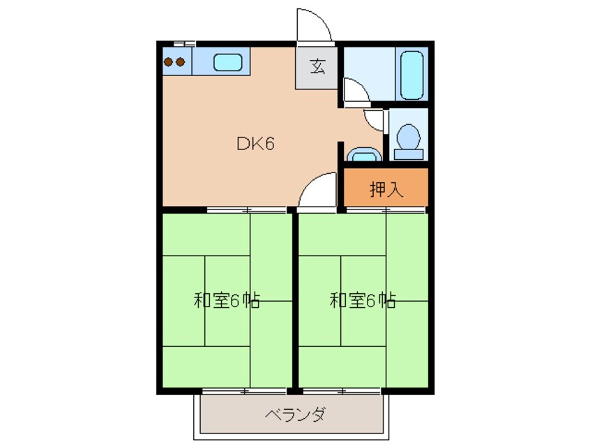 間取図 高山本線（岐阜県内）/高山駅 バス27分石浦小金橋下車:停歩1分 1階 築38年