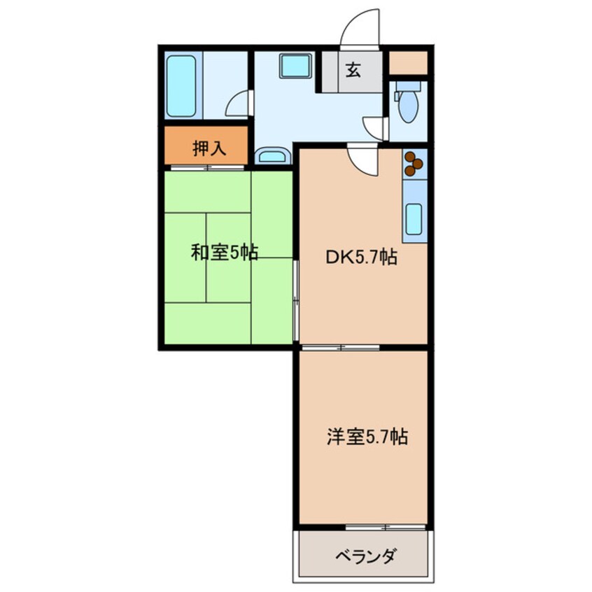 間取図 高山本線（岐阜県内）/高山駅 バス14分桐生町3丁目下車:停歩1分 3階 築27年