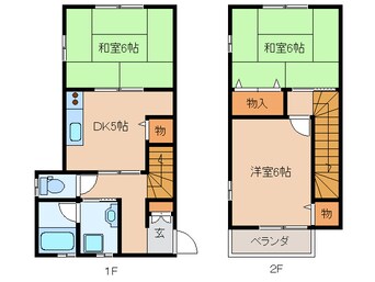 間取図 高山本線（岐阜県内）/高山駅 バス17分石浦口下車:停歩2分 1-2階 築23年