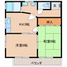 マンション飛騨 2Kの間取り