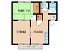 サンハイツラビット 2DKの間取り