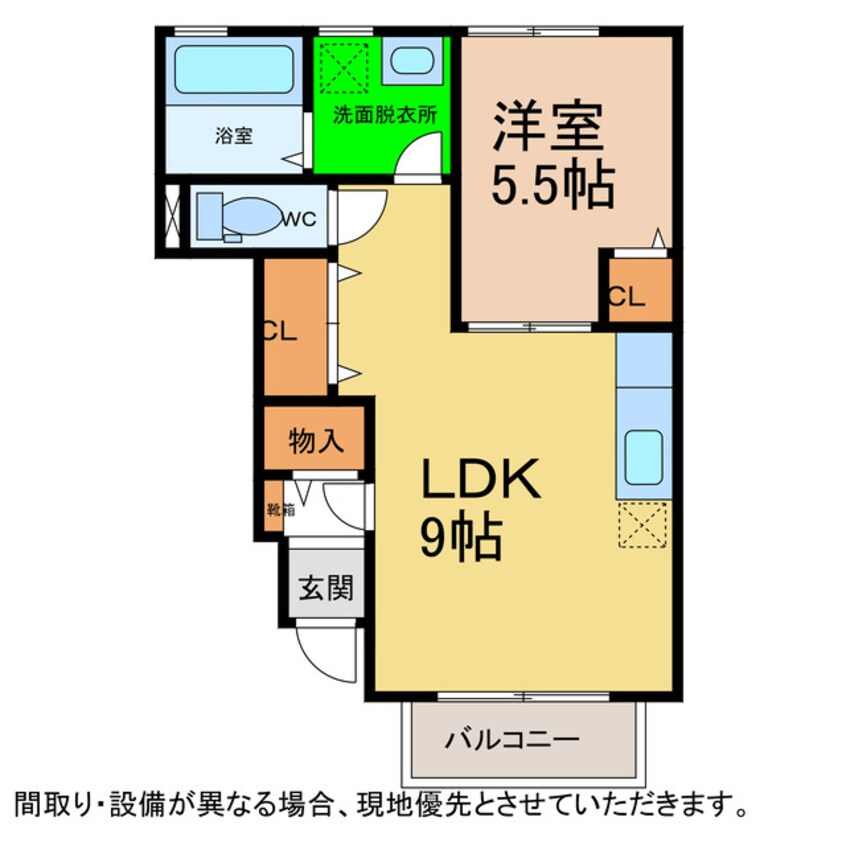 間取図 サンシャインコート今岡 Ａ・Ｂ