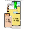 ルミエール住吉 1LDKの間取り