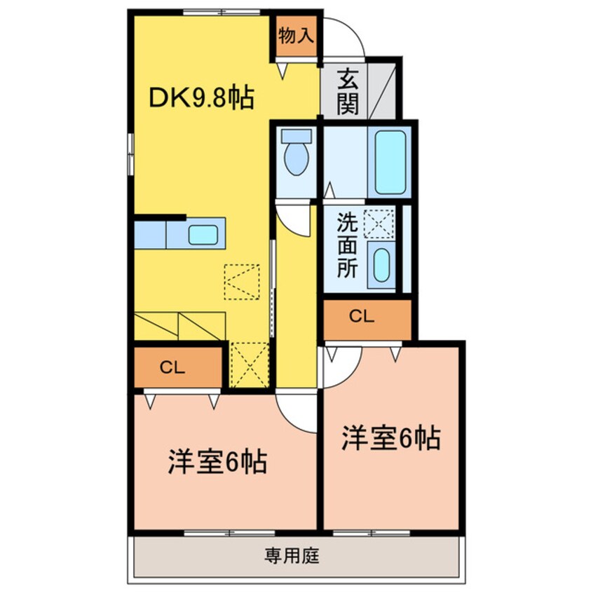 間取図 ディアコート弐番館Ａ・Ｂ・Ｃ