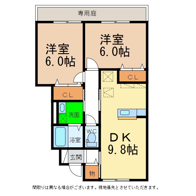 間取り図 ディアコート弐番館Ａ・Ｂ・Ｃ