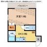 コーポソレイユ 1DKの間取り