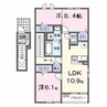 メゾン・ド・ティアラ阿南　S 2LDKの間取り