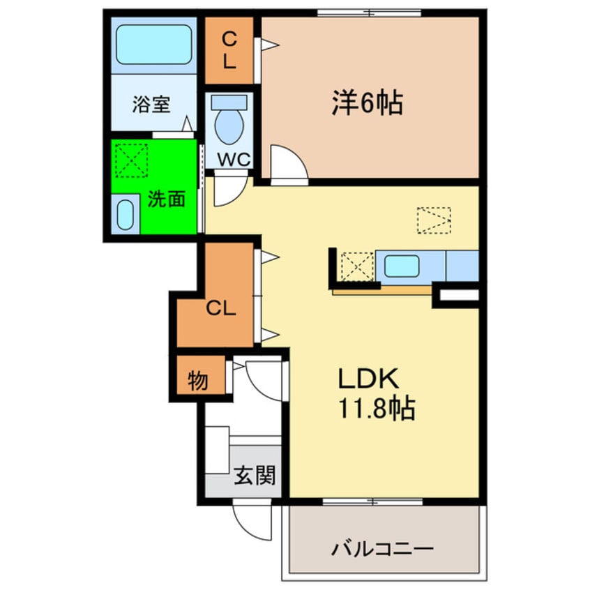 間取図 アプリコット・サンＡ・Ｂ