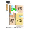 デュエルミサキⅢ A 2LDKの間取り