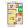 ヨーロピアンシャレー芝 2LDKの間取り