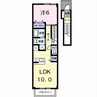 デュエルミサキⅢＢ 1LDKの間取り