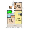 マリ・ソル若葉 2LDKの間取り