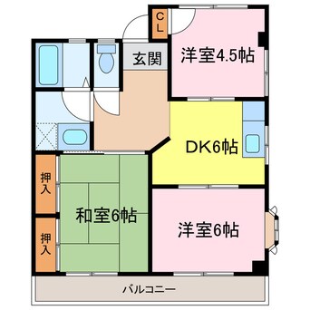 間取図 C.H稲田マンション平岡２号棟