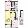 アクア・アルテＢ 2LDKの間取り