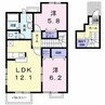 プレアヴェニューＢ 2LDKの間取り
