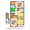 フルール蘭ⅡＢ 2LDKの間取り