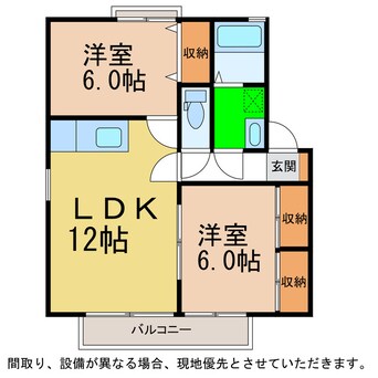 間取図 ハーバービュー金磯Ｅ、F