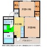 ヴィラナリー横見２ 2Kの間取り