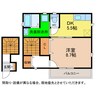 セグラ小松島A・B 1DKの間取り