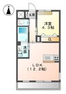 パープルオリエンテ 1LDKの間取り
