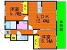 シエロ　セレーノ　Ａ棟 2LDKの間取り