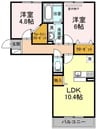 メナージュ今 2LDKの間取り