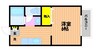 モデラート２１　B棟 1Kの間取り
